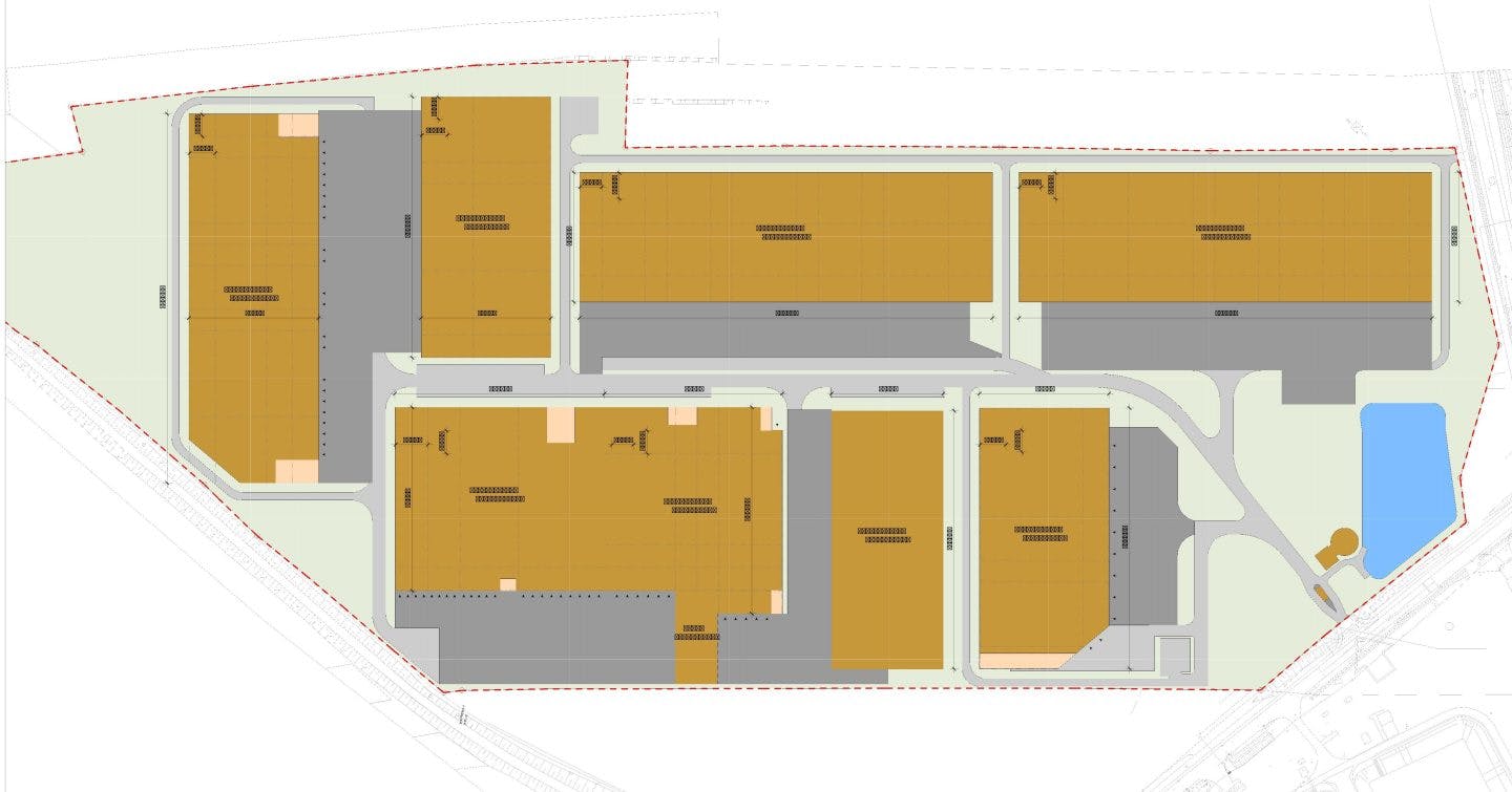 Warehouses for rent in Warehouses Exeter Park Czeladź. Siteplan.