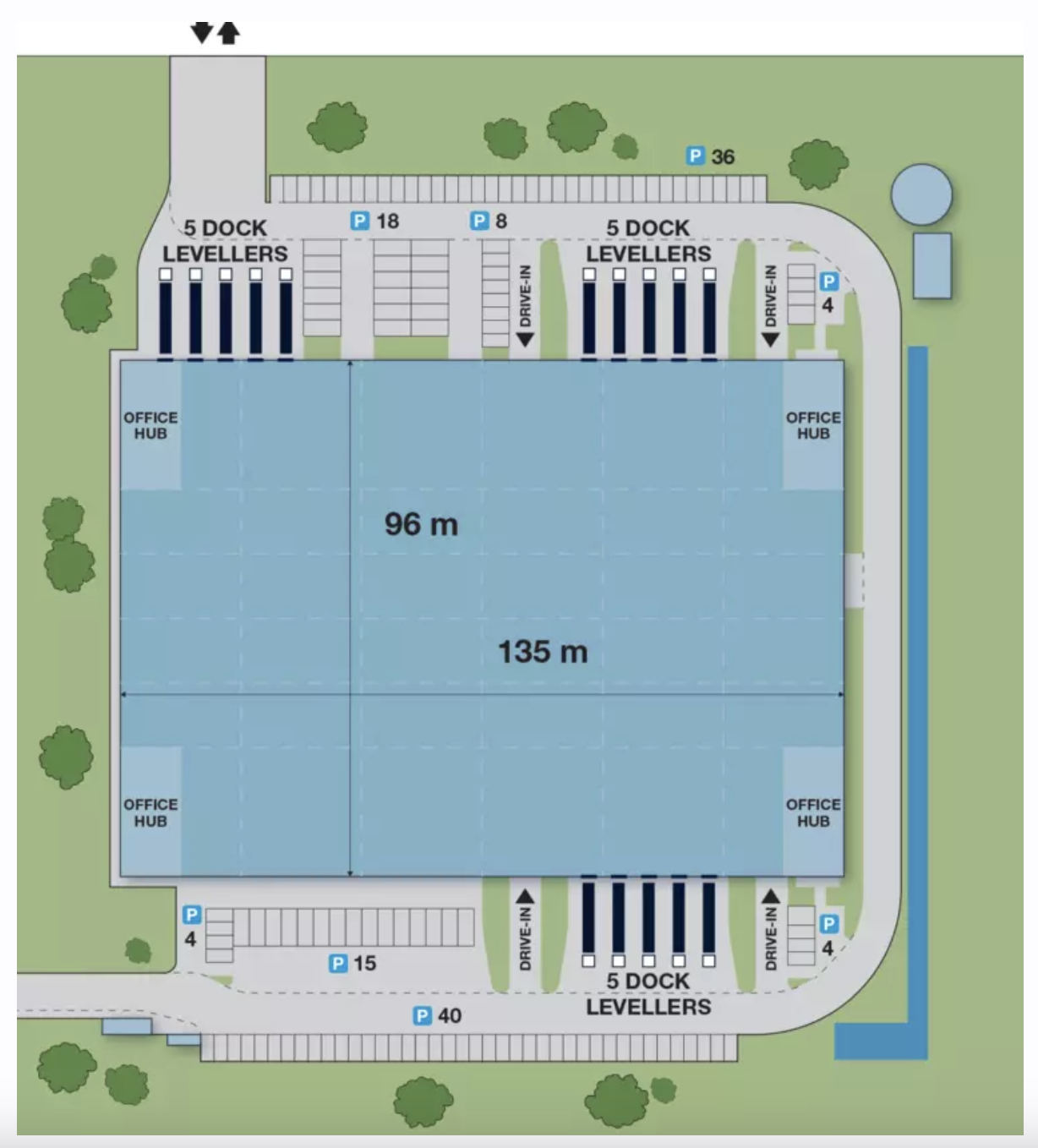 Warehouses for rent in Warehouses City Logistics Warsaw IX. Siteplan.