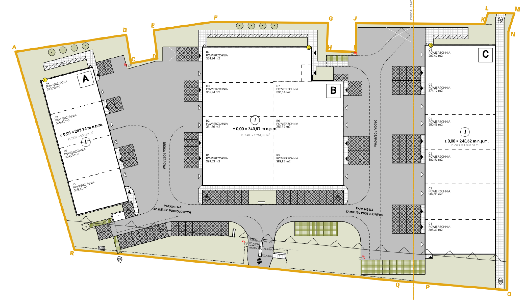 Warehouses for rent in Warehouses Multipark Zabrze. Siteplan.