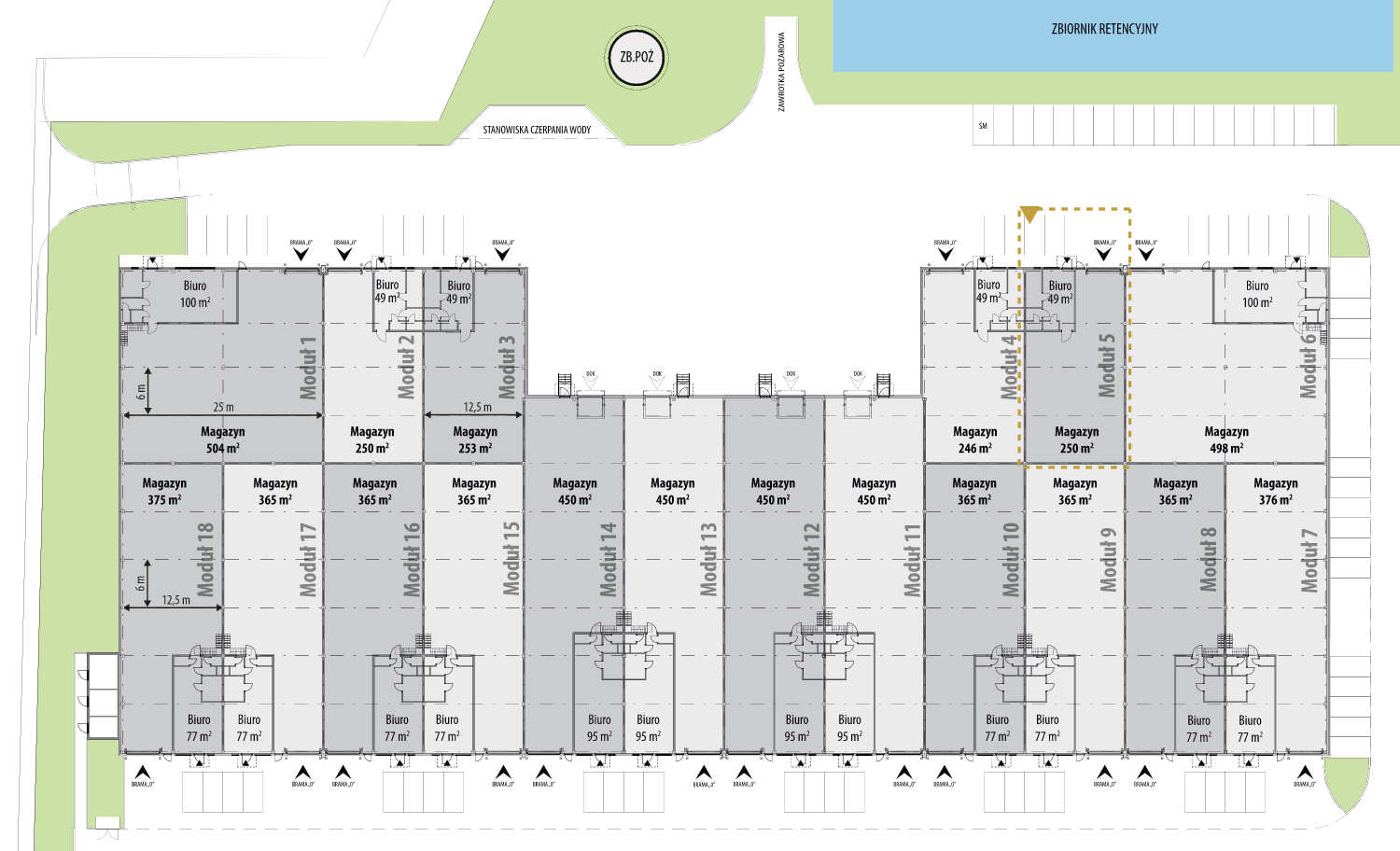 Warehouses for rent in Warehouses Waimea Kajetany. Siteplan.