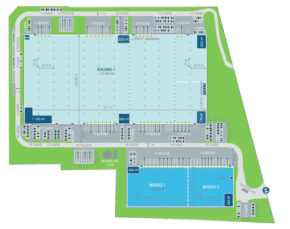 Warehouses for rent in Warehouses Logicor Czeladź. Siteplan.