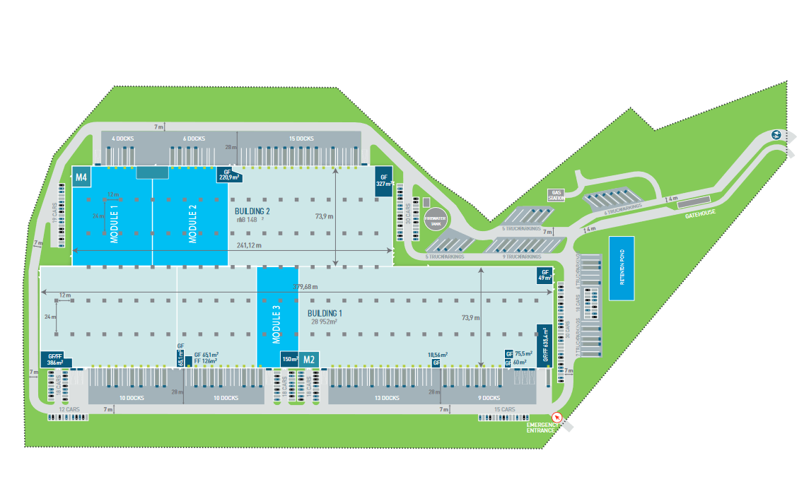 Warehouses for rent in Warehouses Logicor Sosnowiec. Siteplan.