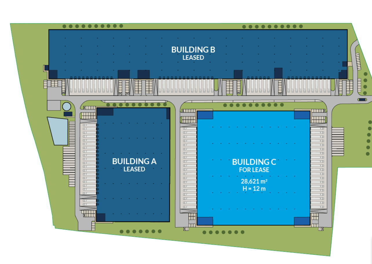 Warehouses for rent in Warehouses GLP Poznań Airport Logistics Centre. Siteplan.