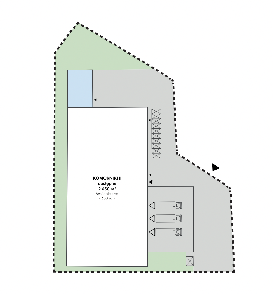 Warehouses for rent in Warehouses Jakon Komorniki. Siteplan.