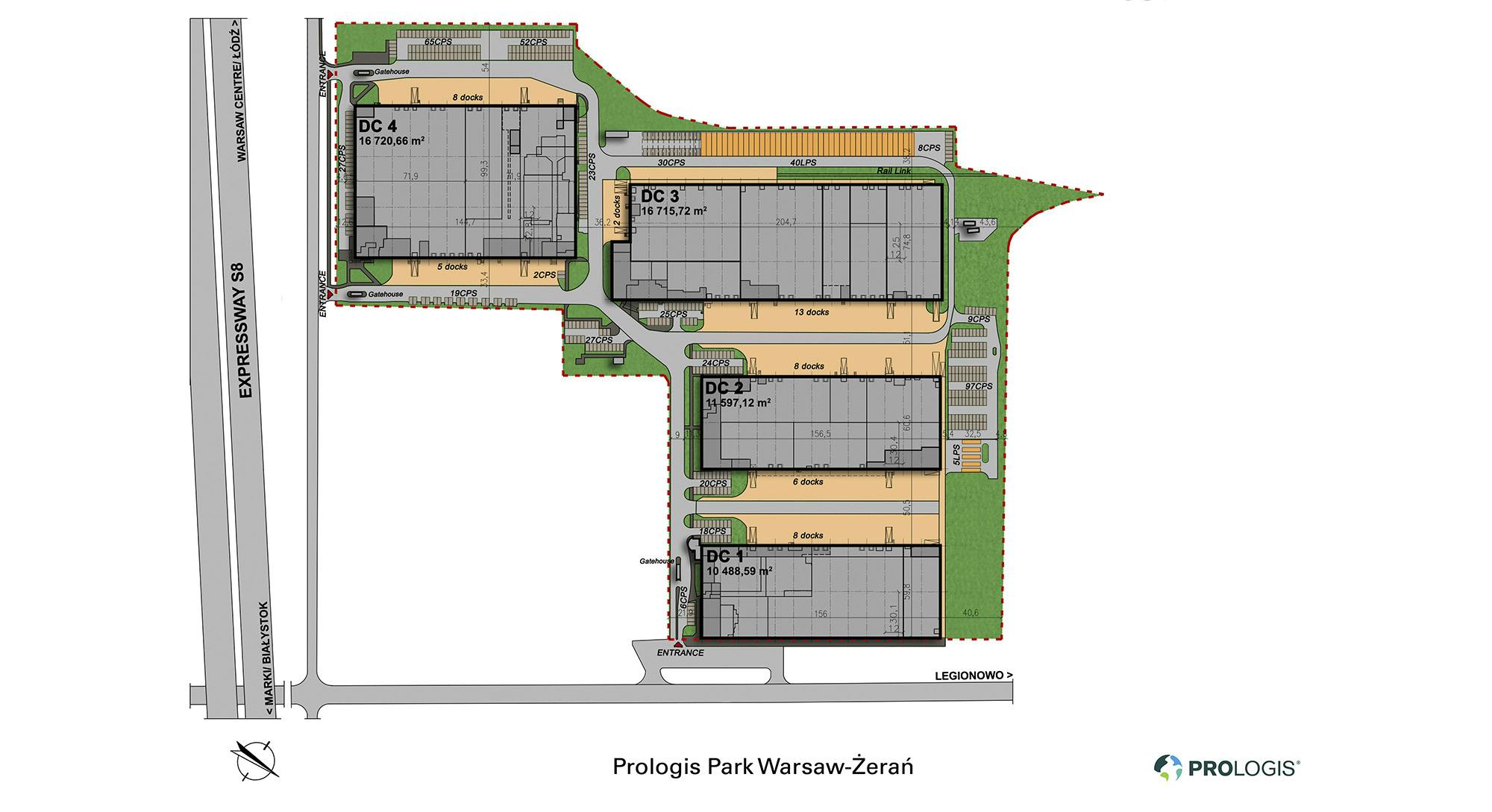 Warehouses for rent in Warehouses Prologis Park Warsaw-Żerań. Siteplan.