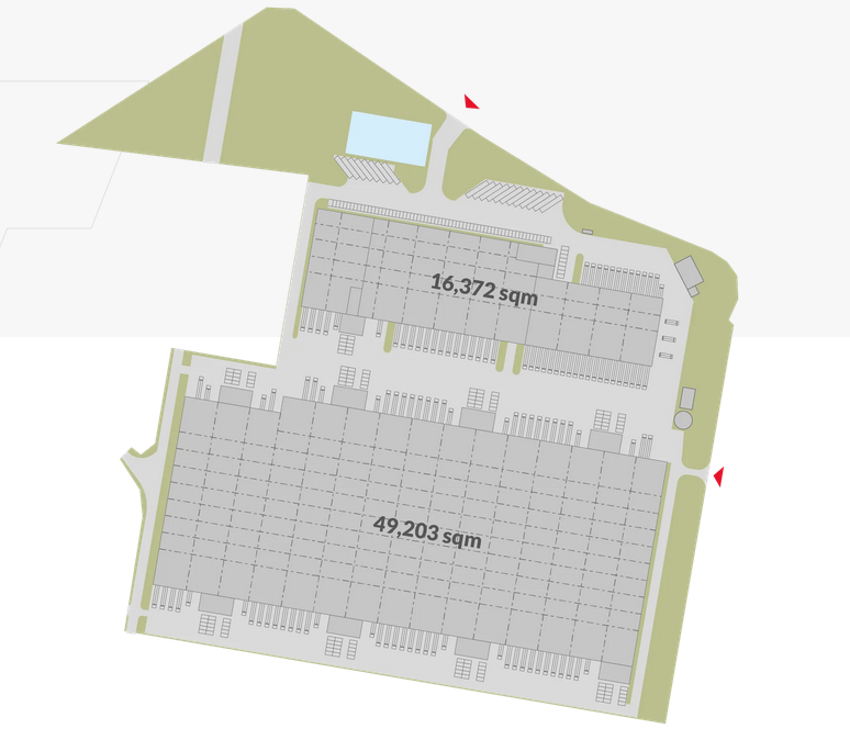 Warehouses for rent in Warehouses 7R Park Bydgoszcz. Siteplan.
