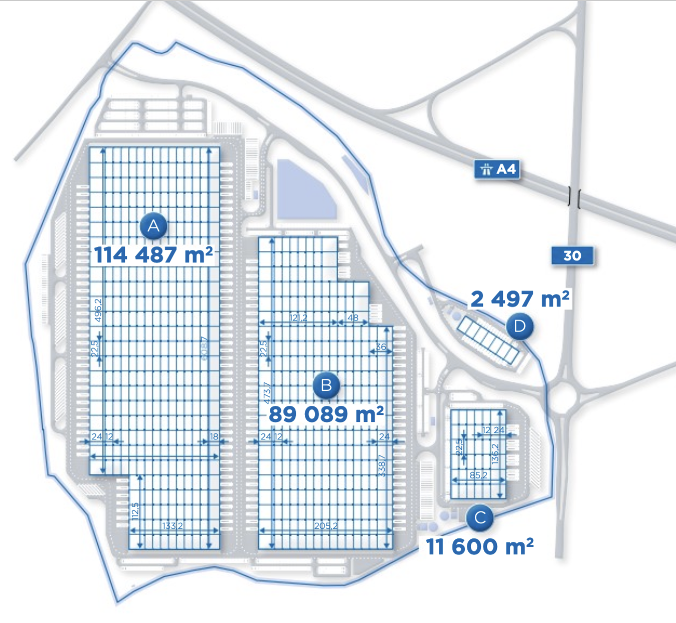 Warehouses for rent in Warehouses Hillwood Zgorzelec. Siteplan.