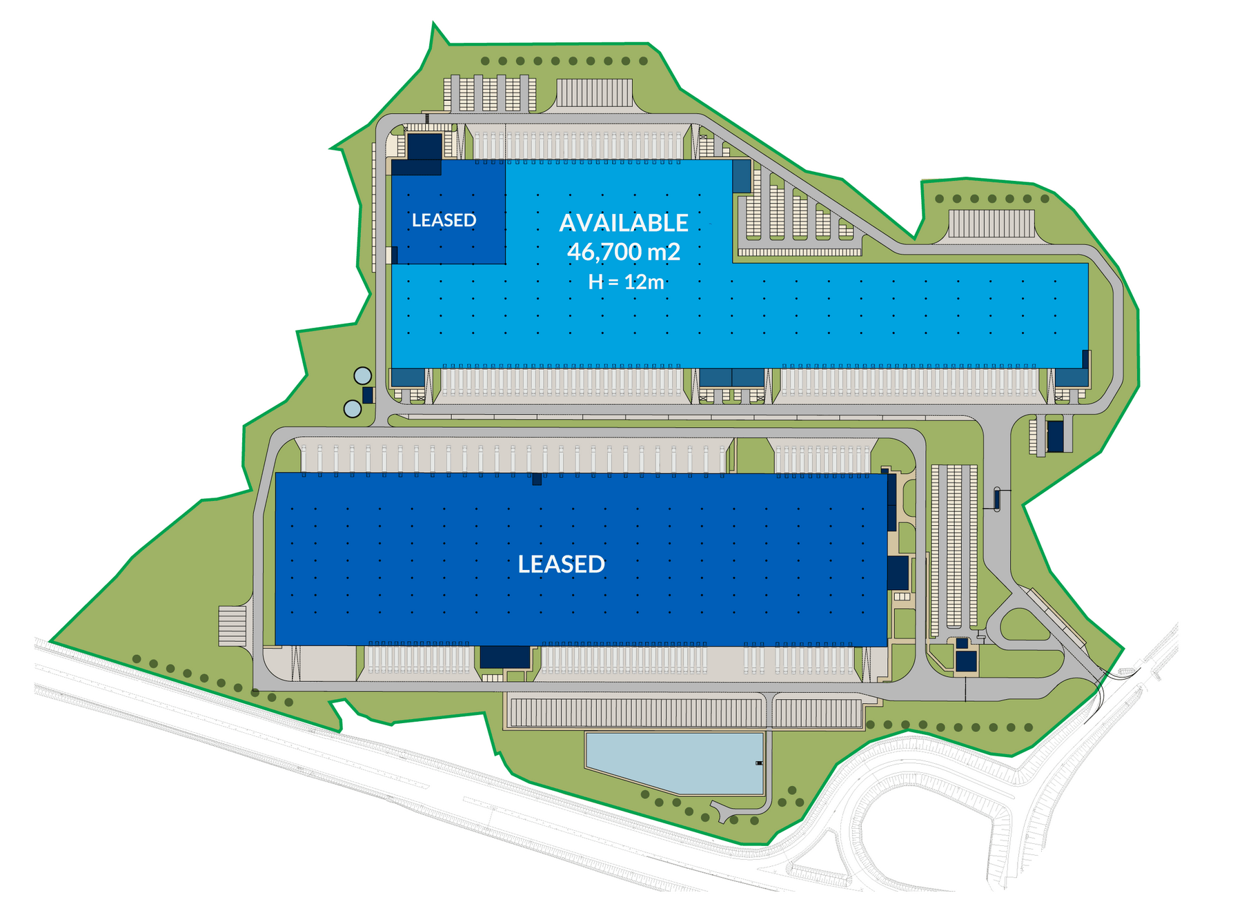 Warehouses for rent in Warehouses GLP Lędziny Logistics Centre. Siteplan.