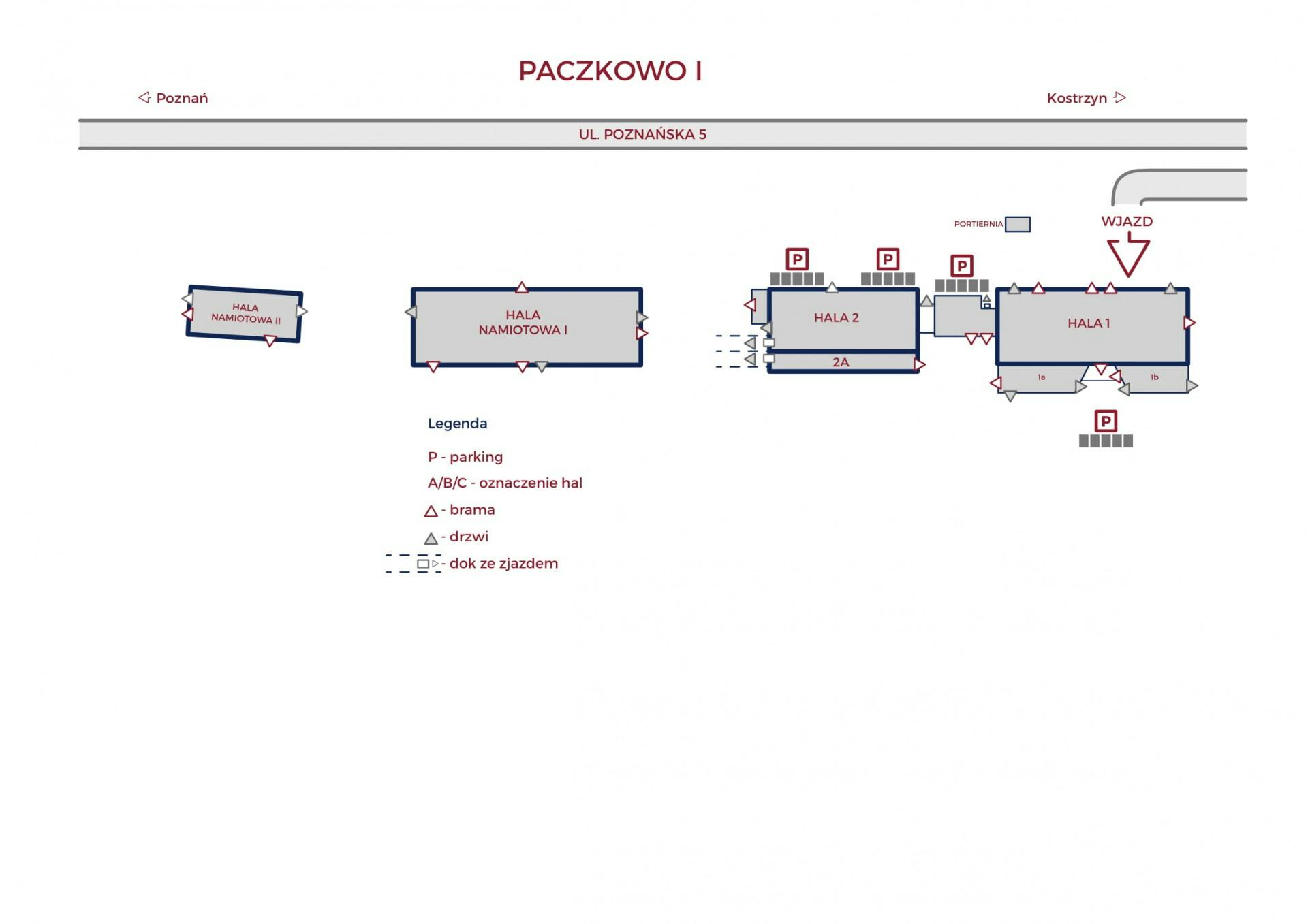 Warehouses for rent in Warehouses Bud-Rental Paczkowo I. Siteplan.